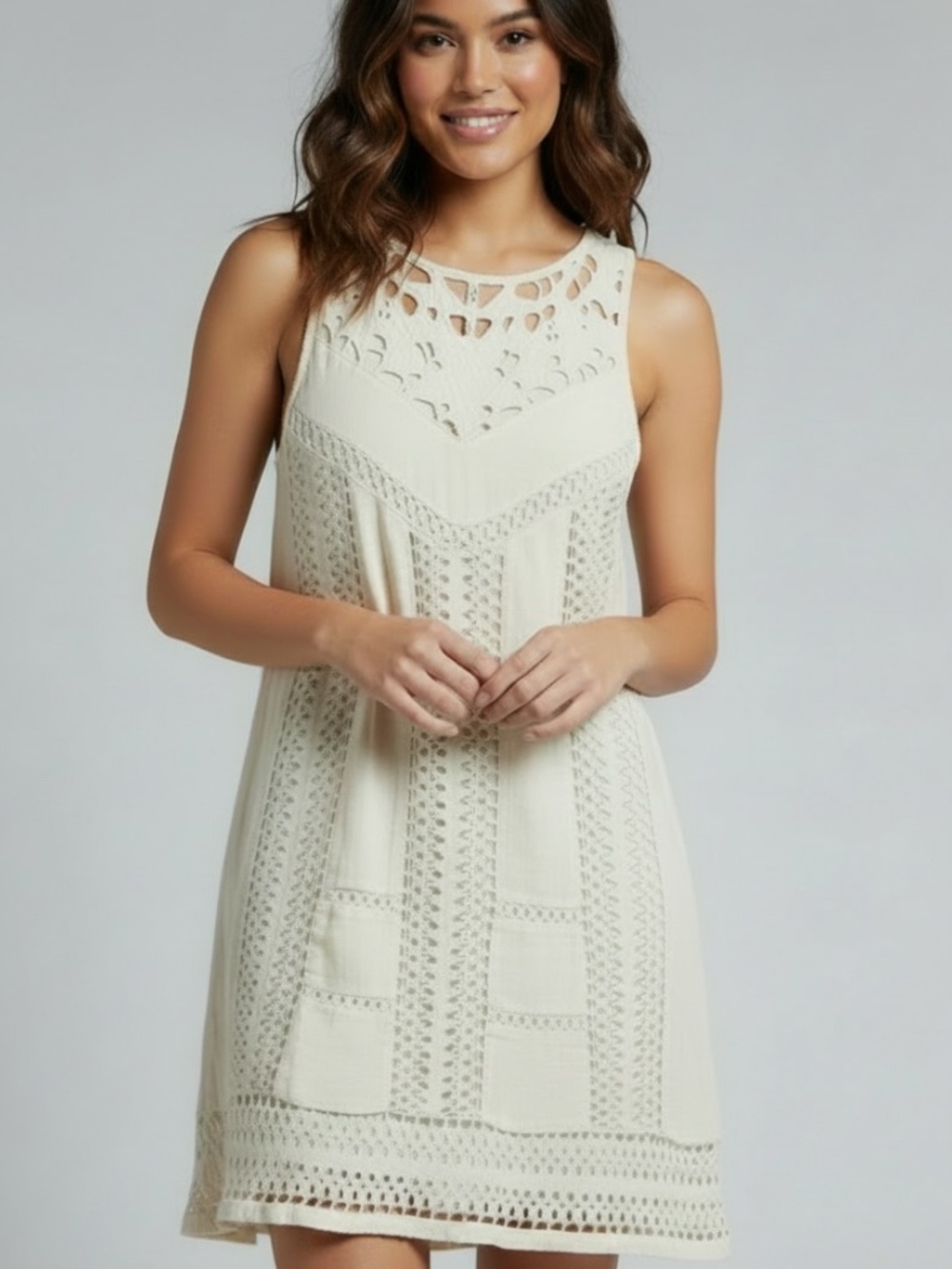 Sanctuary Euro Summer Crochet Lace Shift Dress (S)